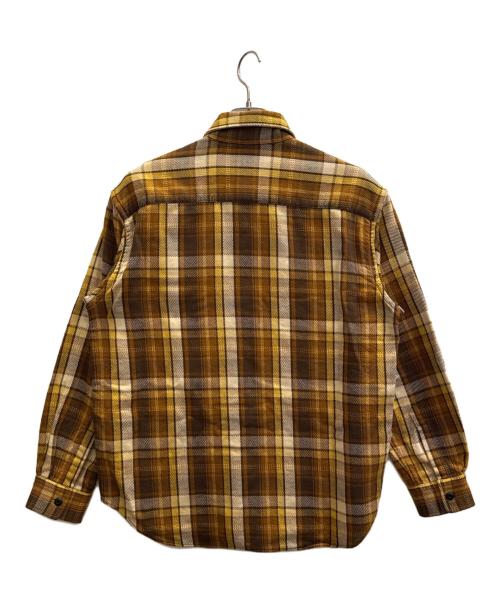 colony clothing（コロニークロージング）colony clothing (コロニークロージング) 長袖シャツ ブラウン×イエロー サイズ:46の古着・服飾アイテム