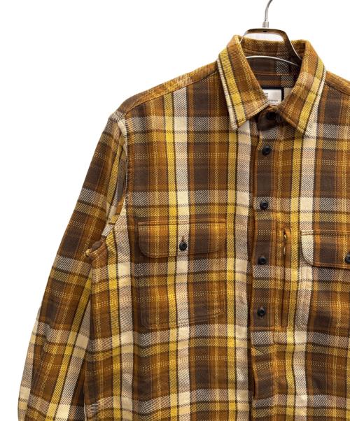 colony clothing（コロニークロージング）colony clothing (コロニークロージング) 長袖シャツ ブラウン×イエロー サイズ:46の古着・服飾アイテム