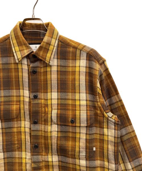 colony clothing（コロニークロージング）colony clothing (コロニークロージング) 長袖シャツ ブラウン×イエロー サイズ:46の古着・服飾アイテム