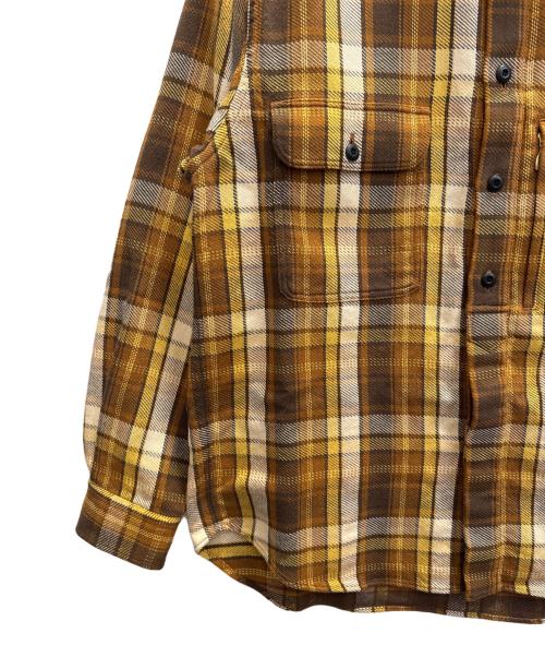 colony clothing（コロニークロージング）colony clothing (コロニークロージング) 長袖シャツ ブラウン×イエロー サイズ:46の古着・服飾アイテム