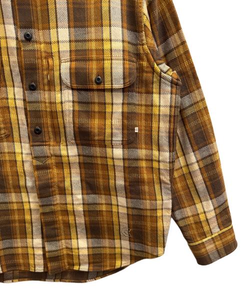 colony clothing（コロニークロージング）colony clothing (コロニークロージング) 長袖シャツ ブラウン×イエロー サイズ:46の古着・服飾アイテム