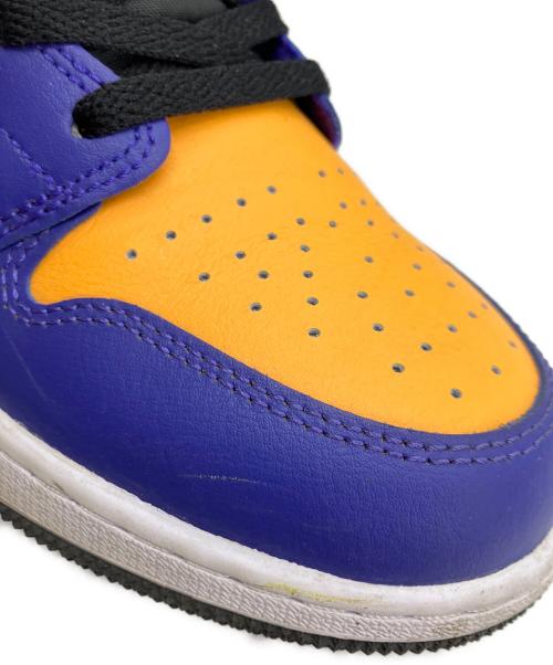 NIKE（ナイキ）NIKE (ナイキ) GS Air Jordan 1 Mid ホワイト×パープル×オレンジ サイズ:	SIZE 24.5cmの古着・服飾アイテム