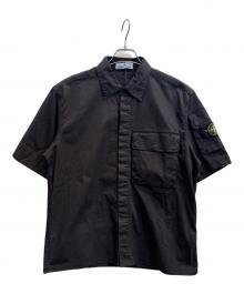 STONE ISLAND（ストーンアイランド）の古着「STRETCH ORGANIC COTTON TWILL SHORT SLEEVE SHIRT」｜ブラック
