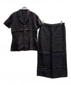 tricot COMME des GARCONSトリココムデギャルソン）の古着「リネンスカートセットアップ」｜ブラック