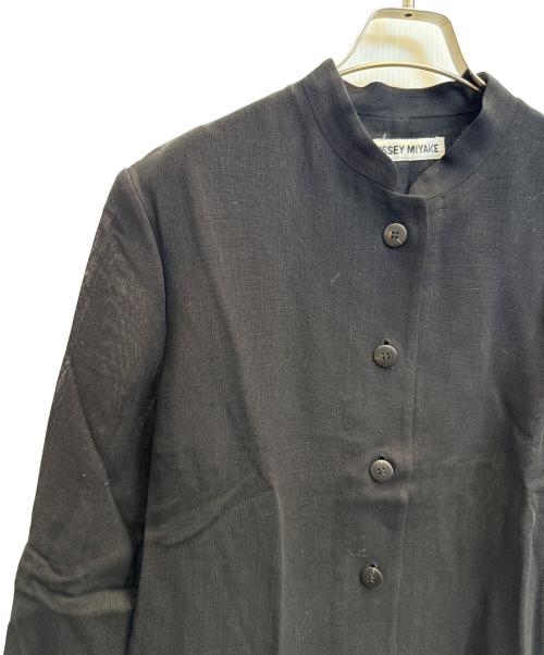 ISSEY MIYAKE（イッセイミヤケ）ISSEY MIYAKE (イッセイミヤケ) リネン長袖シャツ ブラック サイズ:Ｌの古着・服飾アイテム
