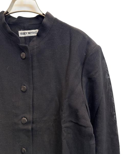 ISSEY MIYAKE（イッセイミヤケ）ISSEY MIYAKE (イッセイミヤケ) リネン長袖シャツ ブラック サイズ:Ｌの古着・服飾アイテム