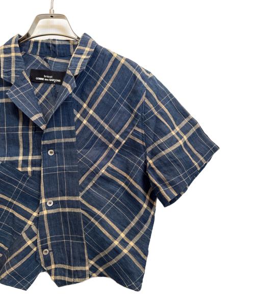 tricot COMME des GARCONS（トリココムデギャルソン）tricot COMME des GARCONS (トリココムデギャルソン) リネン半袖シャツ ネイビー サイズ:不明の古着・服飾アイテム