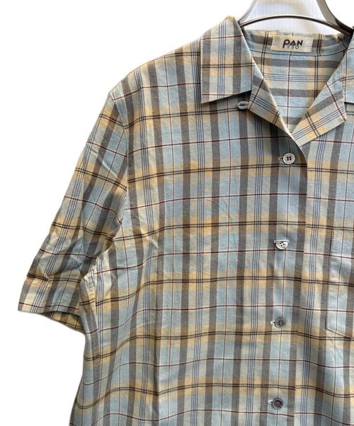 ISSEY MIYAKE（イッセイミヤケ）ISSEY MIYAKE (イッセイミヤケ) 半袖シャツ ブルー×ベージュ サイズ:Мの古着・服飾アイテム