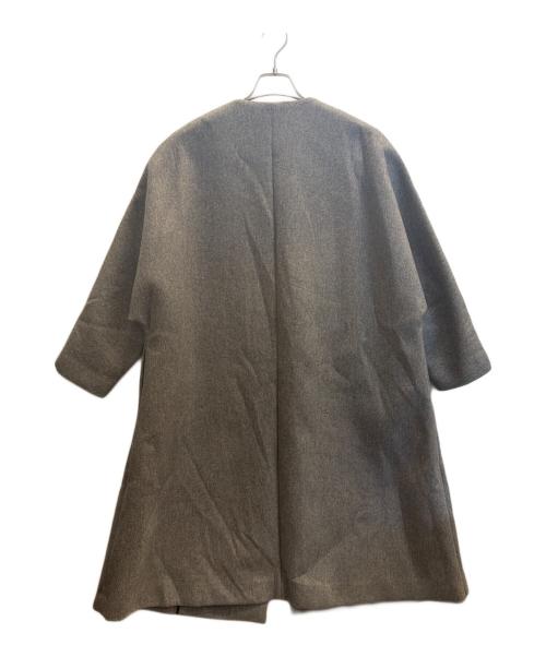 ebure（エブール）ebure (エブール) ノーカラーコート グレー サイズ:36の古着・服飾アイテム