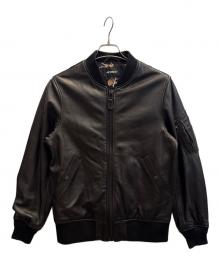 AVIREX（アヴィレックス）の古着「LEATHER TYPE MA-1」｜ブラック