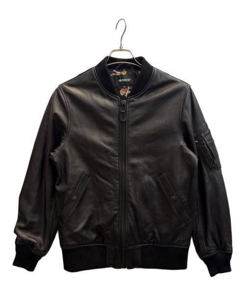 AVIREX（アヴィレックス）AVIREX (アヴィレックス) LEATHER TYPE MA-1 ブラック サイズ:Мの古着・服飾アイテム