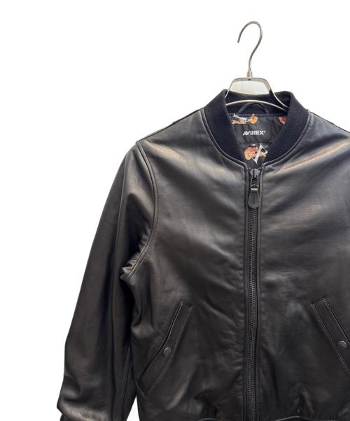 AVIREX（アヴィレックス）AVIREX (アヴィレックス) LEATHER TYPE MA-1 ブラック サイズ:Мの古着・服飾アイテム