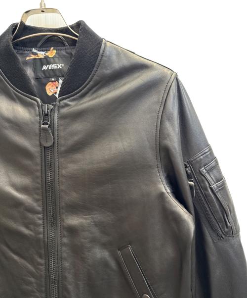 AVIREX（アヴィレックス）AVIREX (アヴィレックス) LEATHER TYPE MA-1 ブラック サイズ:Мの古着・服飾アイテム