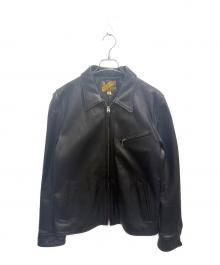 Y'2 leather（ワイツーレザー）の古着「STEER OIL SINGLE BREASTED JACKET レザージャケット」｜ブラック