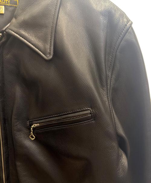 Y'2 leather（ワイツーレザー）Y'2 leather (ワイツーレザー) STEER OIL SINGLE BREASTED JACKET レザージャケット ブラック サイズ:42の古着・服飾アイテム