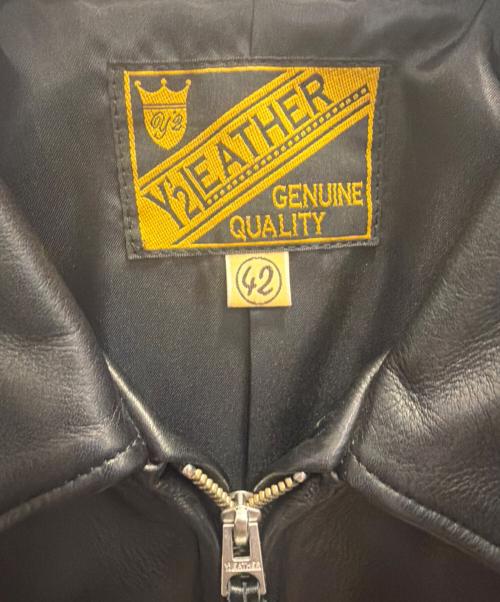 Y'2 leather（ワイツーレザー）Y'2 leather (ワイツーレザー) STEER OIL SINGLE BREASTED JACKET レザージャケット ブラック サイズ:42の古着・服飾アイテム