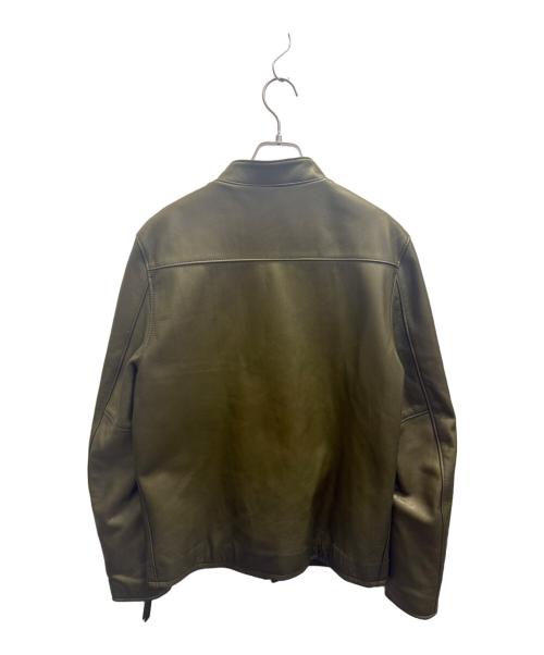 Y'2 leather（ワイツーレザー）Y'2 leather (ワイツーレザー) STEER OIL SINGLE BREASTED MOTORCYCLE JACKET シングルライダースジャケット グリーン サイズ:40の古着・服飾アイテム