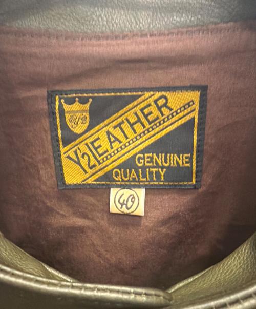 Y'2 leather（ワイツーレザー）Y'2 leather (ワイツーレザー) STEER OIL SINGLE BREASTED MOTORCYCLE JACKET シングルライダースジャケット グリーン サイズ:40の古着・服飾アイテム