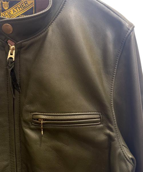 Y'2 leather（ワイツーレザー）Y'2 leather (ワイツーレザー) STEER OIL SINGLE BREASTED MOTORCYCLE JACKET シングルライダースジャケット グリーン サイズ:40の古着・服飾アイテム