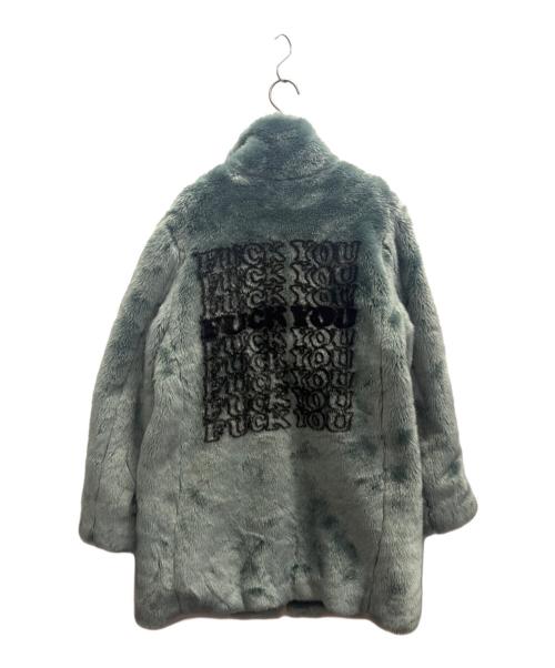 SUPREME（シュプリーム）SUPREME (シュプリーム) Hysteric Glamour (ヒステリックグラマー) Fuck You Faux Fur Coat スカイブルー サイズ:Ｓの古着・服飾アイテム