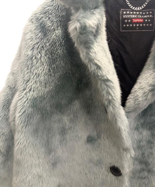SUPREME（シュプリーム）SUPREME (シュプリーム) Hysteric Glamour (ヒステリックグラマー) Fuck You Faux Fur Coat スカイブルー サイズ:Ｓの古着・服飾アイテム