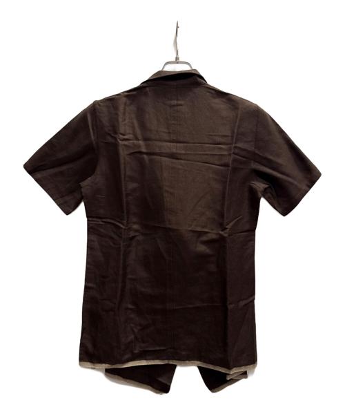 Y'S YOHJI YAMAMOTO（ワイズ ヨウジヤマモト）Y'S YOHJI YAMAMOTO (ワイズ ヨウジヤマモト) 半袖シャツ ブラウン サイズ:SIZE 3の古着・服飾アイテム