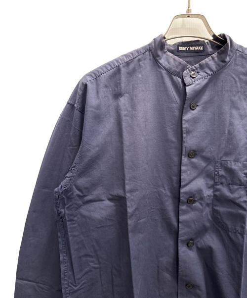 ISSEY MIYAKE（イッセイミヤケ）ISSEY MIYAKE (イッセイミヤケ) ノーカラーシャツ ネイビー サイズ:不明の古着・服飾アイテム