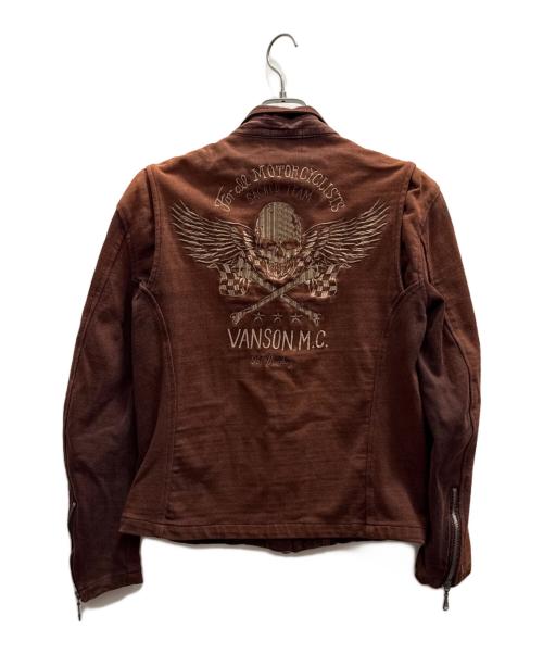 VANSON（バンソン）VANSON (バンソン) Skull Design Riders Jacket ブラウン サイズ:Ｌの古着・服飾アイテム