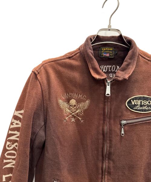 VANSON（バンソン）VANSON (バンソン) Skull Design Riders Jacket ブラウン サイズ:Ｌの古着・服飾アイテム