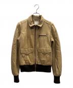 DIESELディーゼル）の古着「レザージャケット」｜ベージュ