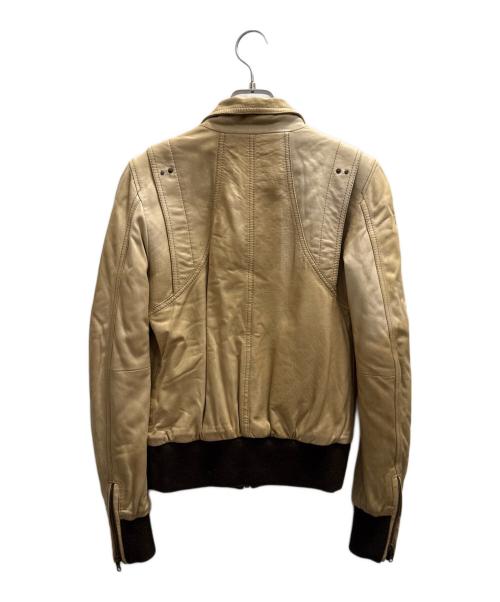 DIESEL（ディーゼル）DIESEL (ディーゼル) レザージャケット ベージュ サイズ:XSの古着・服飾アイテム
