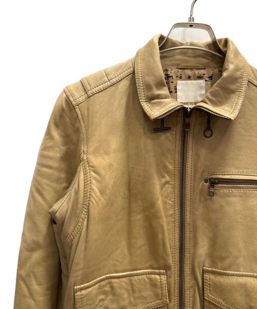 DIESEL（ディーゼル）DIESEL (ディーゼル) レザージャケット ベージュ サイズ:XSの古着・服飾アイテム