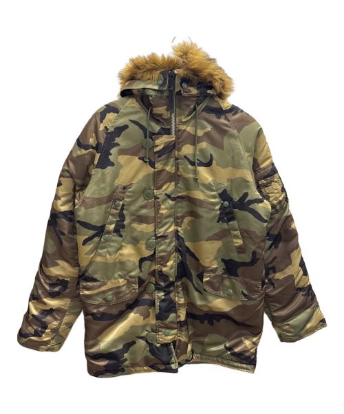 ALPHA INDUSTRIES（アルファインダストリーズ）ALPHA INDUSTRIES (アルファインダストリーズ) N-3B FLIGHT JACKET カーキ サイズ:Ｌの古着・服飾アイテム