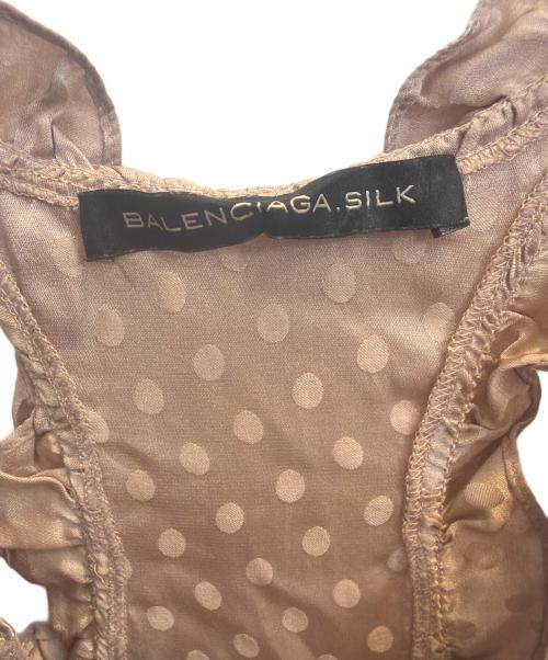 BALENCIAGA SILK（バレンシアガ シルク）BALENCIAGA SILK (バレンシアガ シルク) ドット柄ノースリーブワンピース ピンク サイズ:SIZE 36の古着・服飾アイテム