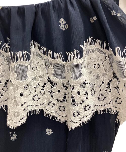 Snidel（スナイデル）Snidel (スナイデル) レースフリルチェックキャミワンピ ネイビー サイズ:Ｓの古着・服飾アイテム