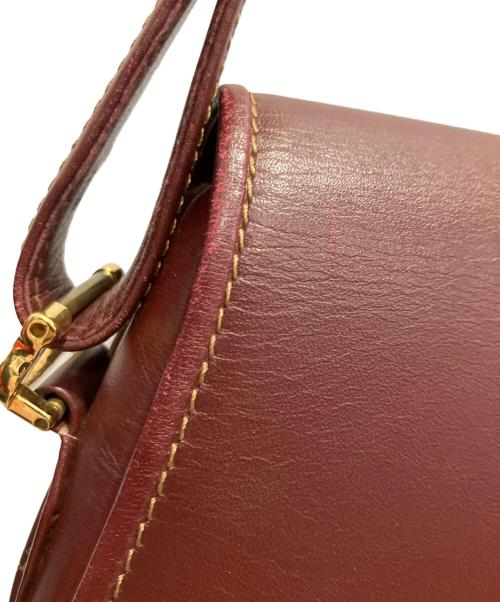 Cartier（カルティエ）Cartier (カルティエ) フラップショルダーバッグ ボルドーの古着・服飾アイテム