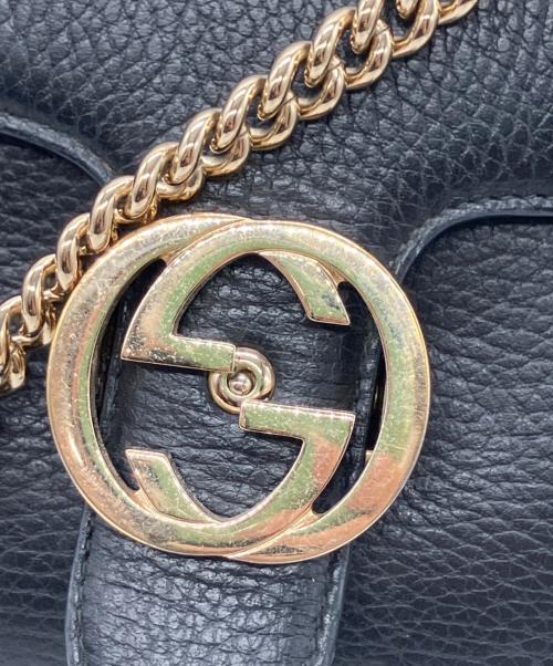 GUCCI（グッチ）GUCCI (グッチ) インターロッキング 2WAYバッグ ブラックの古着・服飾アイテム