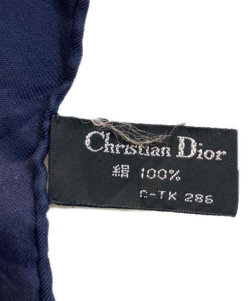 Christian Dior（クリスチャン ディオール）Christian Dior (クリスチャン ディオール) トロッター柄大判ストール ネイビーの古着・服飾アイテム
