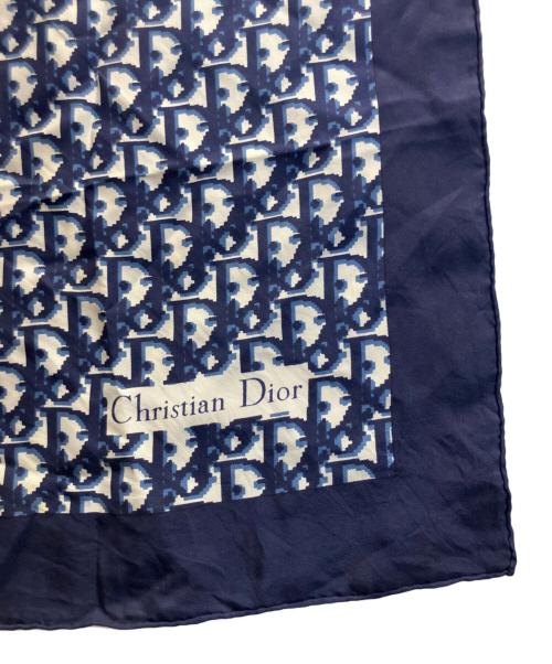 Christian Dior（クリスチャン ディオール）Christian Dior (クリスチャン ディオール) トロッター柄大判ストール ネイビーの古着・服飾アイテム