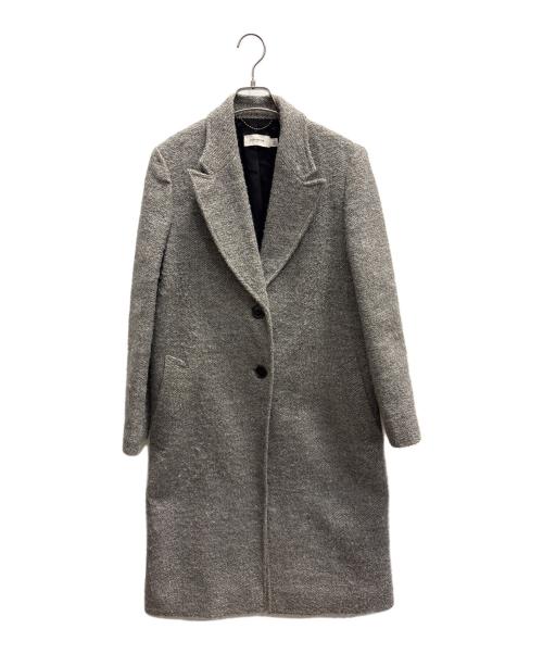 COACH（コーチ）COACH (コーチ) アルパカ混 ミックスツイードシングルコート グレー サイズ:2の古着・服飾アイテム