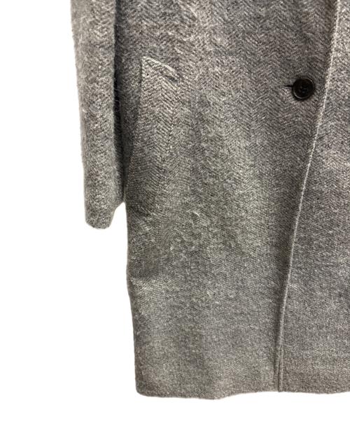 COACH（コーチ）COACH (コーチ) アルパカ混 ミックスツイードシングルコート グレー サイズ:2の古着・服飾アイテム