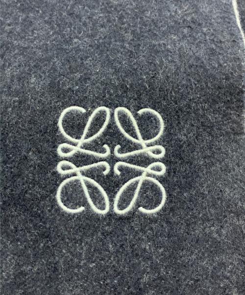 LOEWE（ロエベ）LOEWE (ロエベ) アナグラムウールマフラー ブルーの古着・服飾アイテム