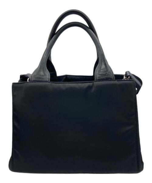 PRADA（プラダ）PRADA (プラダ) ReNylon前ポケ付ハンドバッグ ブラックの古着・服飾アイテム