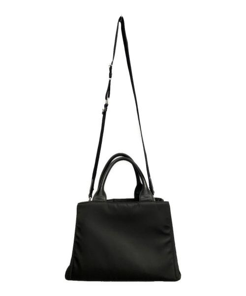 PRADA（プラダ）PRADA (プラダ) ReNylon前ポケ付ハンドバッグ ブラックの古着・服飾アイテム