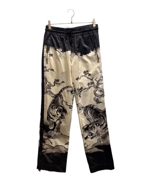 DOLCE & GABBANA（ドルチェ＆ガッバーナ）DOLCE & GABBANA (ドルチェ＆ガッバーナ) ナイロンパンツ ホワイト×ブラック サイズ:48の古着・服飾アイテム