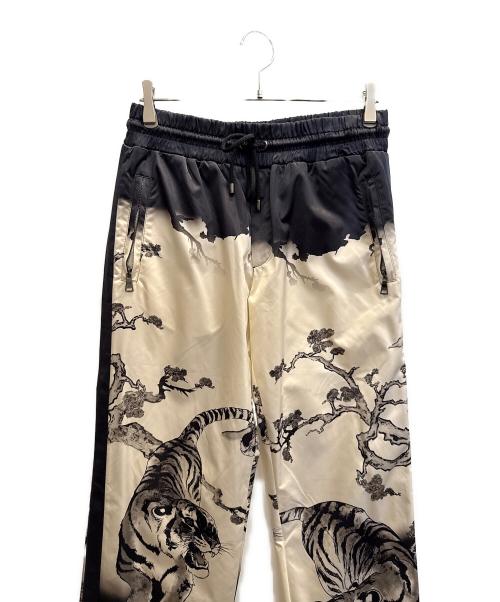 DOLCE & GABBANA（ドルチェ＆ガッバーナ）DOLCE & GABBANA (ドルチェ＆ガッバーナ) ナイロンパンツ ホワイト×ブラック サイズ:48の古着・服飾アイテム