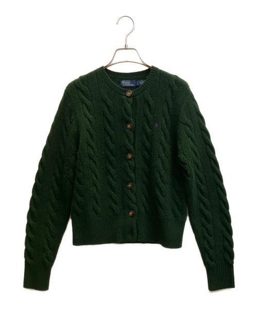 POLO RALPH LAUREN（ポロ・ラルフローレン）POLO RALPH LAUREN (ポロ・ラルフローレン) カシミヤ混厚手カーディガン グリーン サイズ:Ｓの古着・服飾アイテム