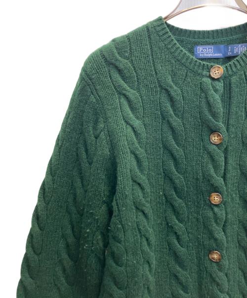 POLO RALPH LAUREN（ポロ・ラルフローレン）POLO RALPH LAUREN (ポロ・ラルフローレン) カシミヤ混厚手カーディガン グリーン サイズ:Ｓの古着・服飾アイテム
