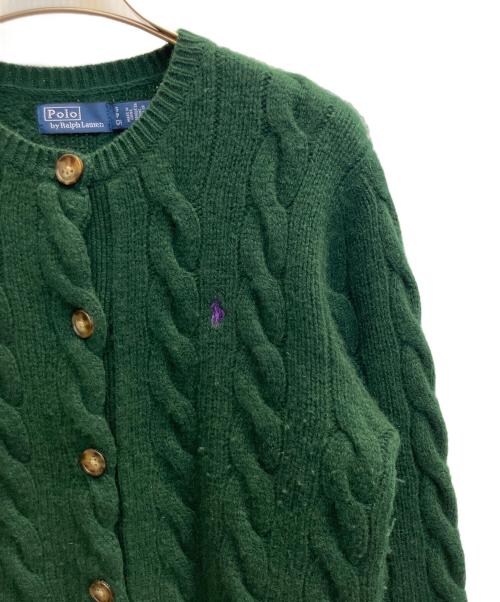 POLO RALPH LAUREN（ポロ・ラルフローレン）POLO RALPH LAUREN (ポロ・ラルフローレン) カシミヤ混厚手カーディガン グリーン サイズ:Ｓの古着・服飾アイテム
