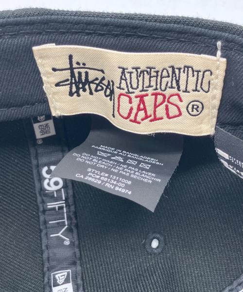 New Era（ニューエラ）New Era (ニューエラ) stussy (ステューシー) 59FIFTY SWIRLY S CAP ブラックの古着・服飾アイテム